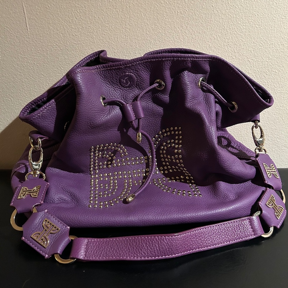 Vintage Heirloom - Purple Handbag, Reversible, Leather